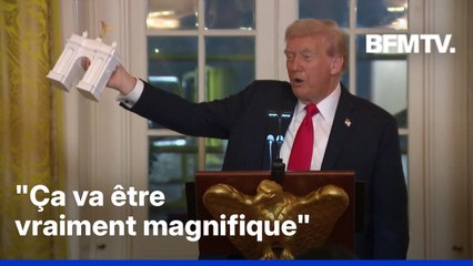 Donald Trump présente la maquette d'un futur arc de triomphe à Washington