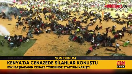 Kenya'da eski Başbakanın cenazesinde stadyum karıştı, silahlar konuştu
