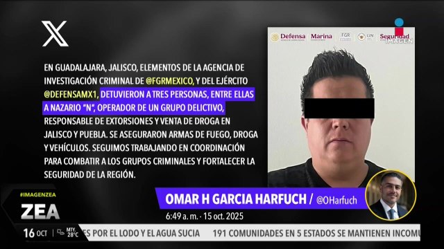 Cae Nazario “N”, líder del Cártel Jalisco Nueva Generación en Jalisco y Puebla