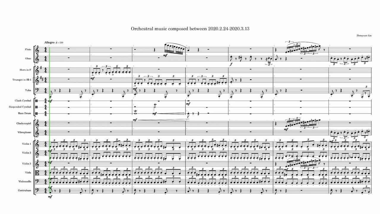 Orchestral music composed between 2020.2.24-2020.3.13 (Horizontal complete score)