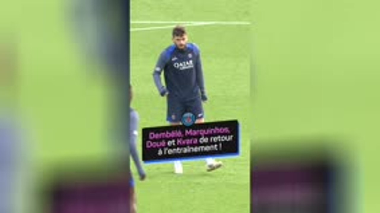 PSG - Dembélé, Marquinhos, Doué et Kvara de retour à l’entraînement