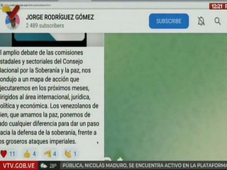 Secretario Rodríguez: Hemos propuesto la redacción de un acuerdo nacional por la soberanía y la paz