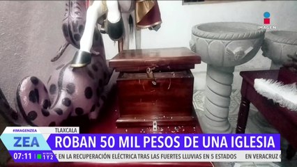 Sujetos roban 50 mil pesos de la Iglesia de San Jorge en Tezoquipan de Tlaxcala