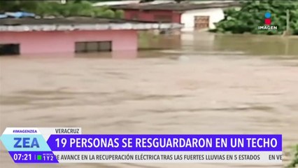 Por un hoyo en el techo, 19 personas salvaron su vida durante las inundaciones en Veracruz
