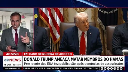 Trump ameaça matar membros do Hamas em caso de quebra do acordo de paz | TEMPO REAL