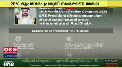 20% ഭൂപ്രദേശം പ്രകൃതി സംരക്ഷണ മേഖല; പ്രഖ്യാപനവുമായി അബൂദബി