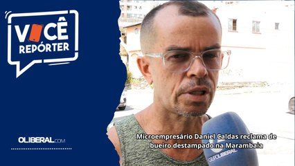 Microempresário Daniel Caldas reclama de bueiro destampado na Marambaia