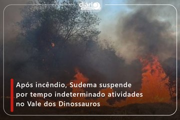 Após incêndio, Sudema suspende por tempo indeterminado atividades no Vale dos Dinossauros