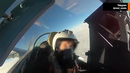 Su-35S Fighter Conducts Night Patrol in Support of Russian Invasion Forces