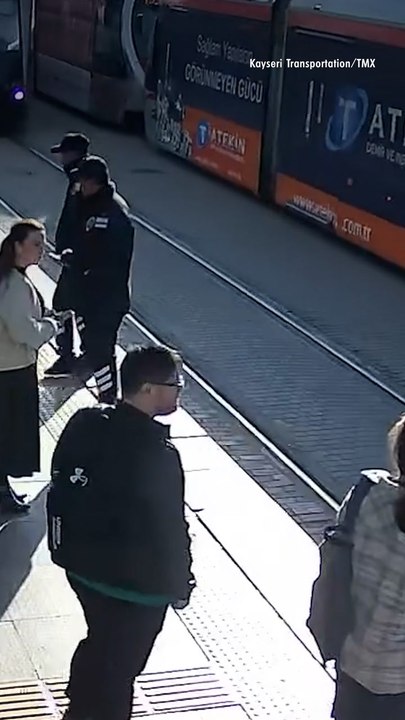 Woman Saved By Security Guard After Near Miss at Turkey Train Station