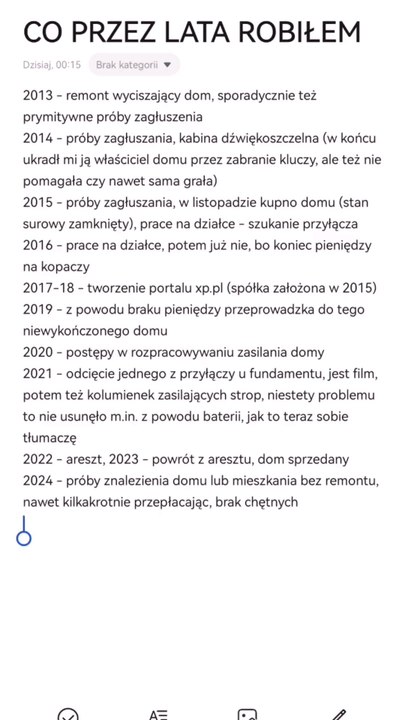 Co przez lata robiłem - jak prawie że cały czas poświęcałem walce z torturą dźwiękową