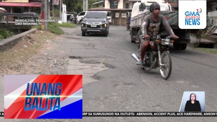 Mga lubak sa kalsada, perwisyo para sa mga motorista sa Brgy. Poblacion | Unang Balita