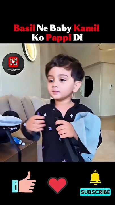 Basil Ne Baby Kamil Ko Pappi Di | Famous YouTubers Short | #maazsafder #cutebaby #family