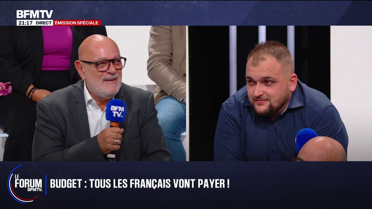 FORUM BFMTV - Budget: "Le problème, c'est qu'on augmente toujours les impôts des mêmes": échange entre Bruno Millienne, ancien conseiller de François Bayrou et Samuel, artisan dans le BTP