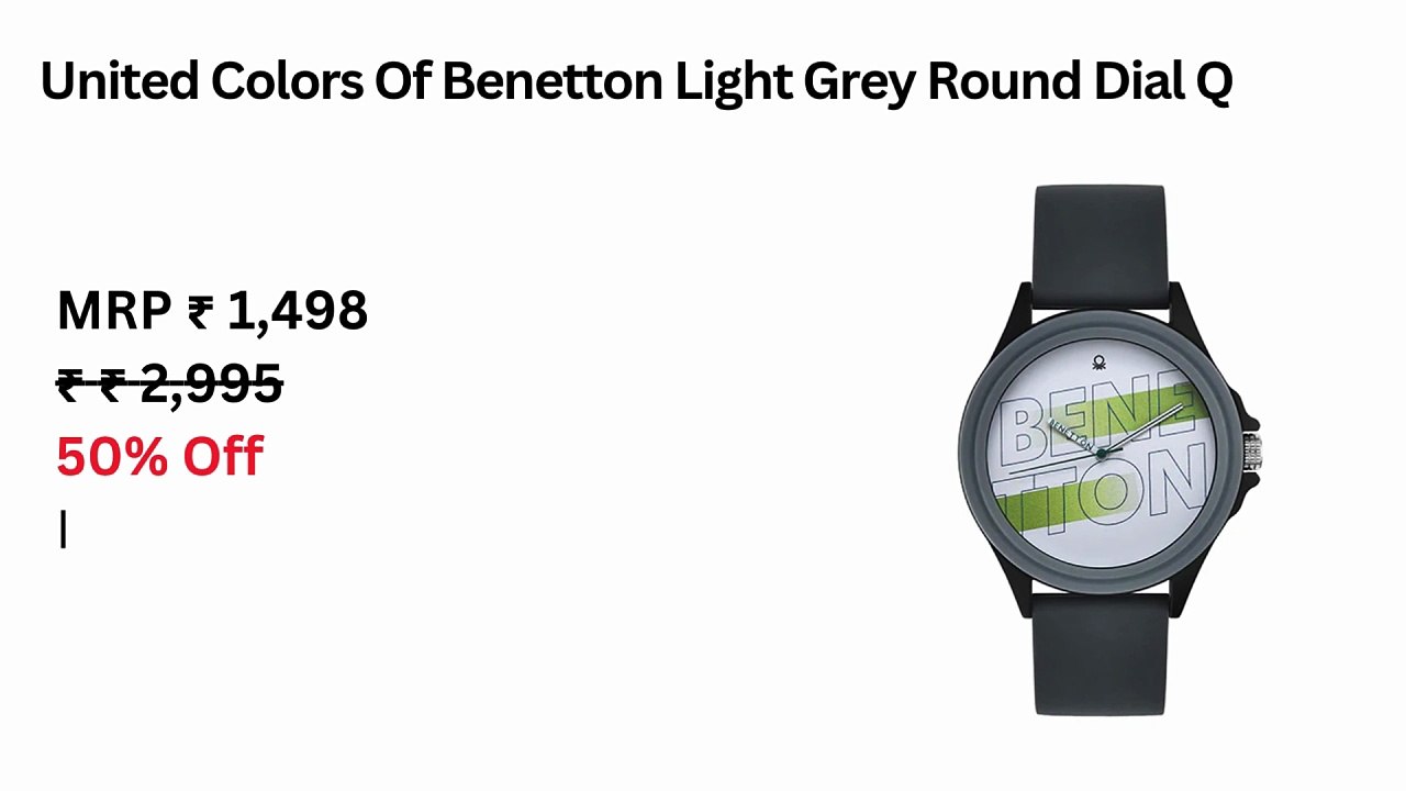 United Colors Of Benetton Light Grey Round Dial Quartz Analog Men Watch