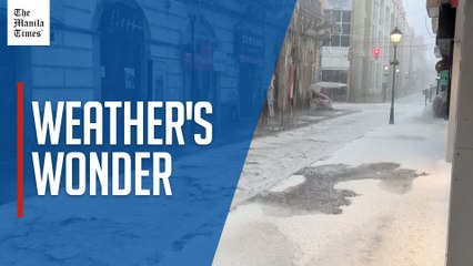 Hailstorm surprises locals in southern Bolivia