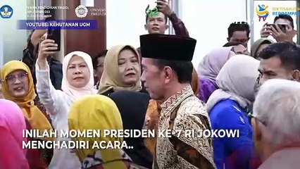 Momen Jokowi Hadiri Dies Natalies ke-62 Fakultas Kehutanan UGM, Pose Salam Lestari!