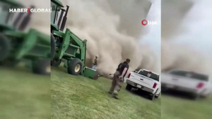 ABD'de tahıl silosu çöktü! Korku dolu anlar kamerada