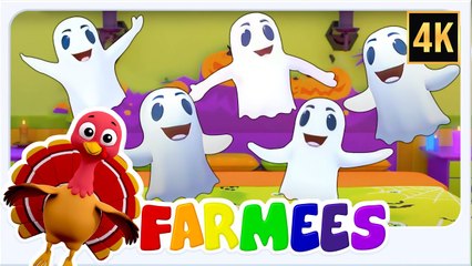 🎃 4K Halloween Five Little Ghost | Farmees Nursery Rhymes & Kids Songs for Children