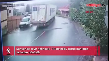 Sarıyer'de çocuk parkında faciadan dönüldü