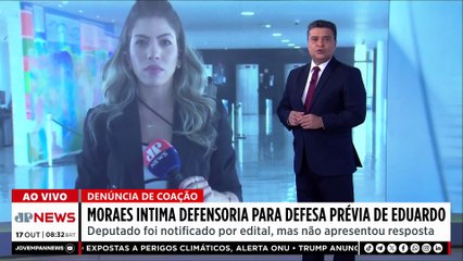 Moraes intima Defensoria Pública para apresentar defesa prévia de Eduardo Bolsonaro