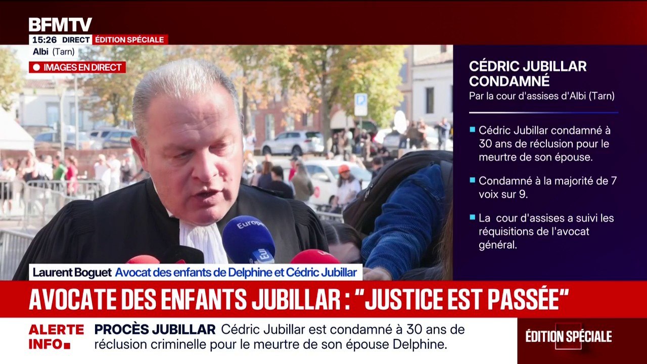 Condamnation de Cédric Jubillar: "Delphine a été tuée des mains de son mari" estime Me Laurent Boguet, avocat des enfants de Delphine et Cédric Jubillar