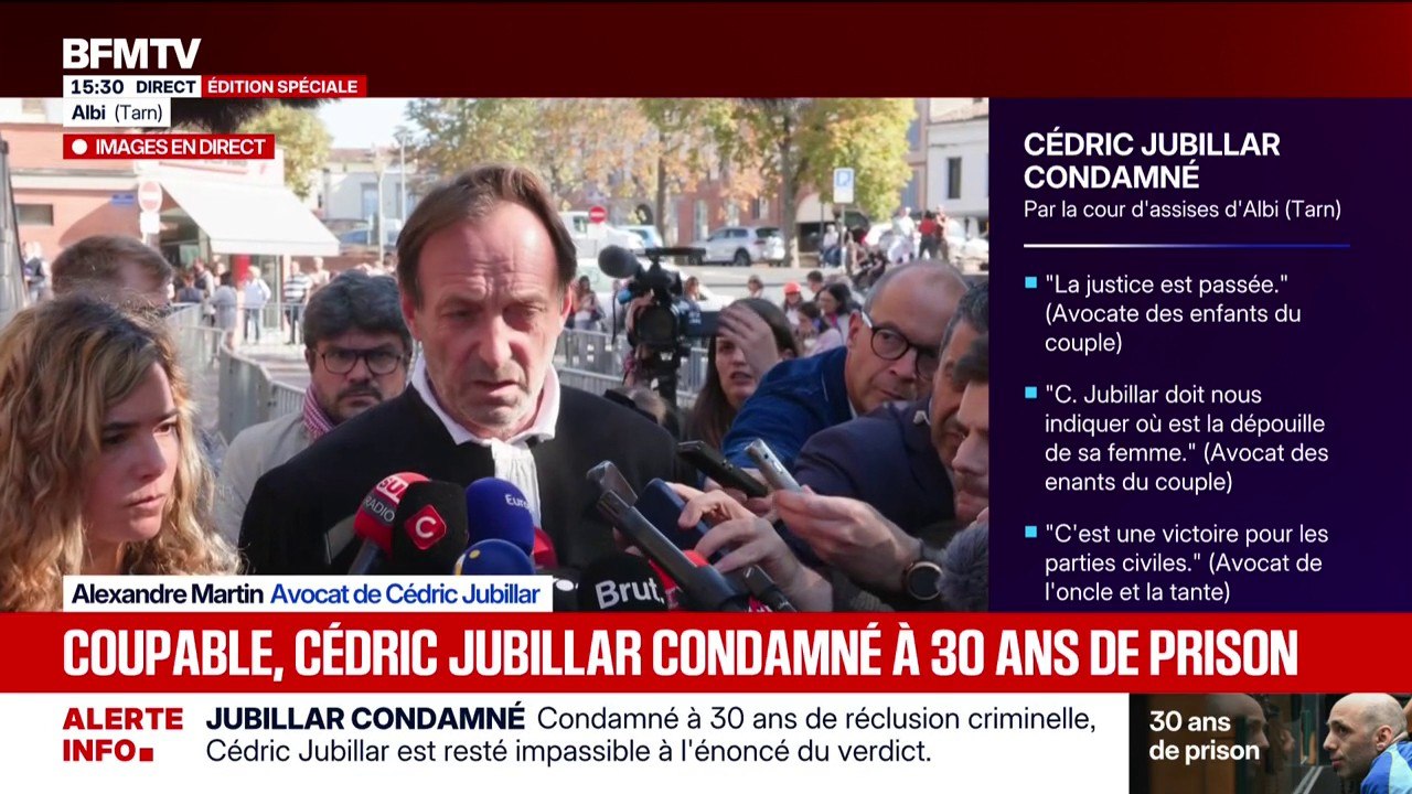 Condamnation de Cédric Jubillar: Me Alexandre Martin, avocat de Cédric Jubillar, se dit déçu et annonce se remettre au travail pour "préparer cet appel"