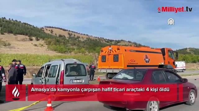 Amasya'da feci kaza! Kamyonla çarpışan araçtaki 4 kişi öldü