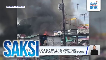 Sunog, sumiklab sa Brgy. 650; 2 fire volunteer, sugatan matapos bugbugin umano ng mga residente | Saksi