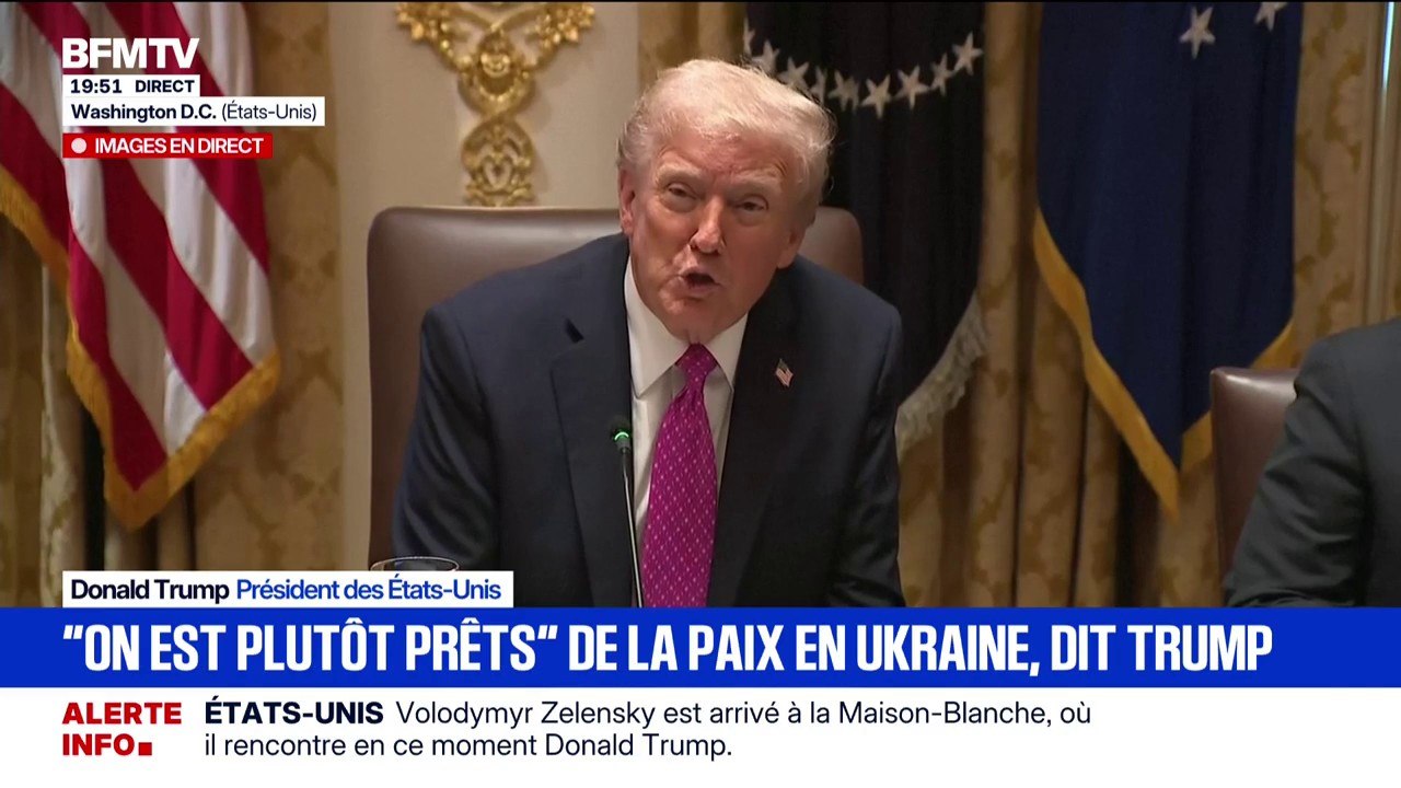 Guerre en Ukraine: "Je pense que les deux présidents Volodymyr Zelensky et Vladimir Poutine souhaitent tous les deux cette paix", affirme Donald Trump