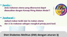 Diet Diabetes Melitus (DM) dengan aturan 3J penting dalam terapi gizi medis untuk penderita diabetes
