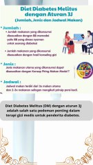 Diet Diabetes Melitus (DM) dengan aturan 3J penting dalam terapi gizi medis untuk penderita diabetes