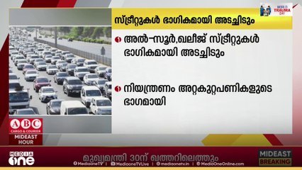 കുവൈത്തിൽ അൽ-സൂർ, ഖലീജ് സ്ട്രീറ്റുകൾ ഭാഗികമായി അടച്ചിടുമെന്ന് ജനറൽ ട്രാഫിക് വകുപ്പ്