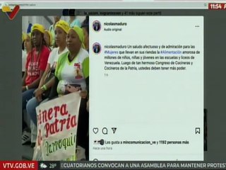 Presidente Maduro envía sus felicitaciones a las cocineras y cocineros de la patria