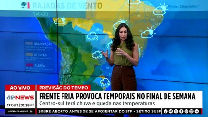 Frente fria avança e provoca temporais no Centro-sul com queda de temperatura; Camila Yunes comenta