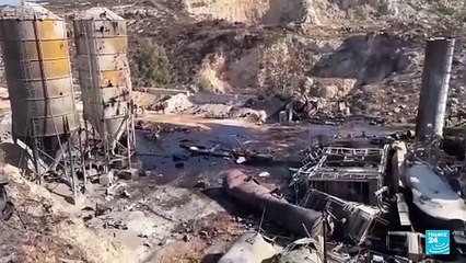 Destrucción en el sur del Líbano tras bombardeos israelíes contra presuntos sitios de Hezbolá