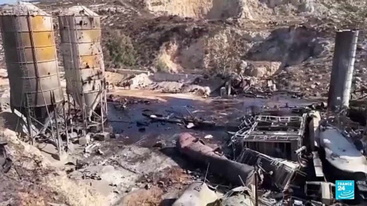 Destrucción en el sur del Líbano tras bombardeos israelíes contra presuntos sitios de Hezbolá