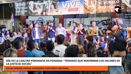 Día de la Lealtad Peronista en Posadas: “Tenemos que reafirmar los valores de la justicia social”, afirmó Oscar Herrera Ahuad
