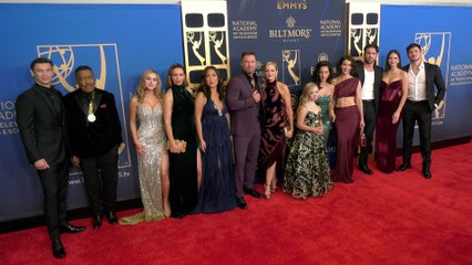 The cast of "Days of Our Lives" poses together on the red carpet at the 2025 Daytime Emmy Awards