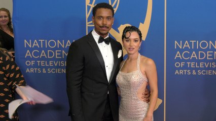 Tajh Bellow and Paloma Esparza Rabinov 2025 Daytime Emmy Awards Red Carpet