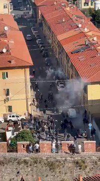Pisa-Verona, il video degli scontri dalla Torre