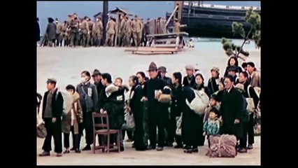 Japanese Repatriates Arriving in Japan,Otake 1946 Original Color Film