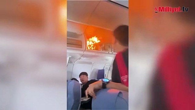 Havada dehşet anları! Bagaj alev alev yandı, uçak acil iniş yaptı