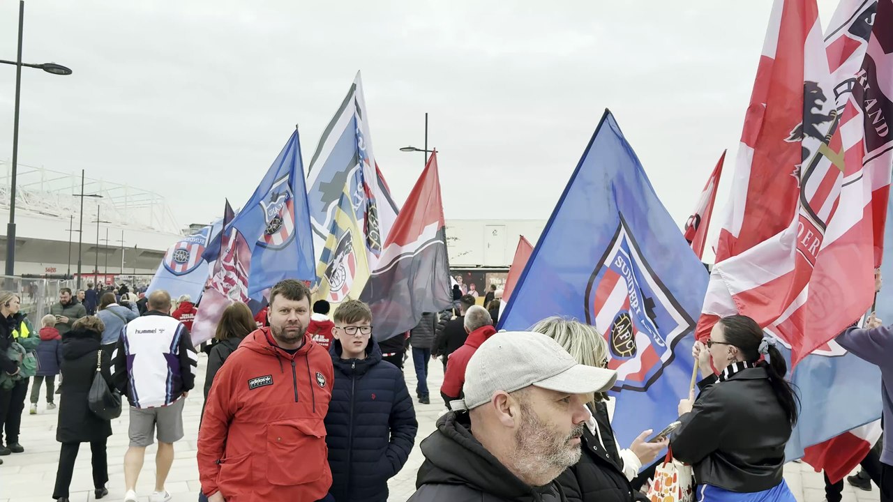 Kyril Louis-Dreyfus and Kevin Ball amongst Sunderland fans as the Keel Crossing Bridge officially opens
