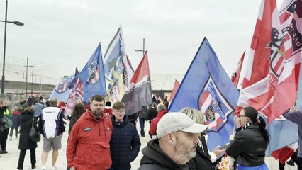Kyril Louis-Dreyfus and Kevin Ball amongst Sunderland fans as the Keel Crossing Bridge officially opens