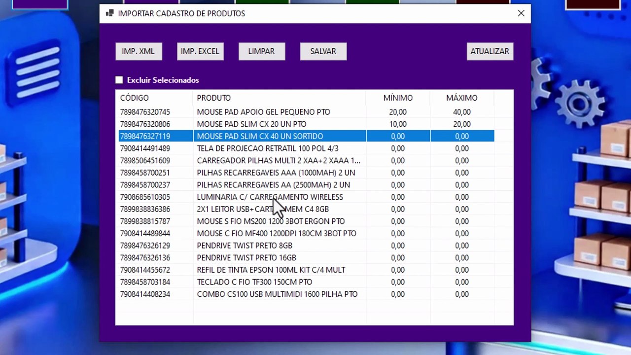 Sistema de Controle de Estoque de BAIXO CUSTO | Alerta de Estoque Mínimo e Máximo | Fácil de Usar
