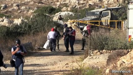 Le forze israeliane cacciano palestinesi venuti a raccogliere olive