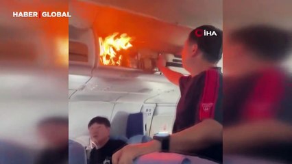 Yolcu uçağında el bagajındaki batarya alev aldı, acil iniş yapıldı