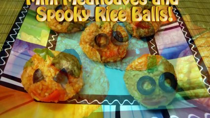 Perfect Halloween Dinner! Mini Meatloaves and Spooky Rice Balls by Sandy