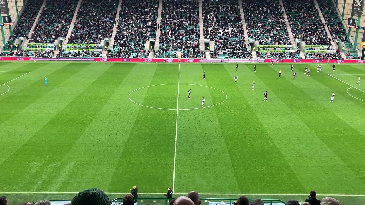 Hibs fans give Thibault Klidje a standing ovation as he is substituted after a starring performance against Livingston.